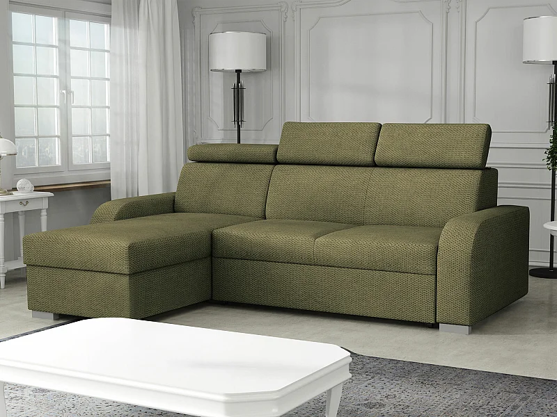 Canapé d'angle Etrcala 100, Vert, Disponible, 235x170x85cm