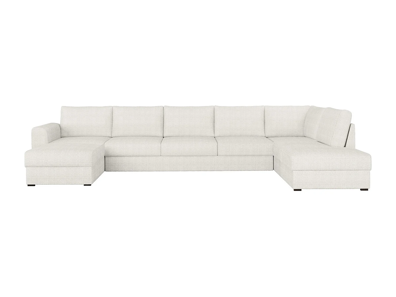 Canapé d'angle Comfivo 191, Blanc, Fonction de couchage, Boîte de literie, 370x186x85cm