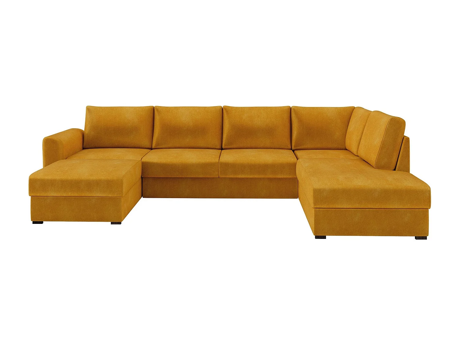 Sofá rinconero Comfivo Flumen, Amarillo, Función de descanso, Almacenaje, 305x188x85cm