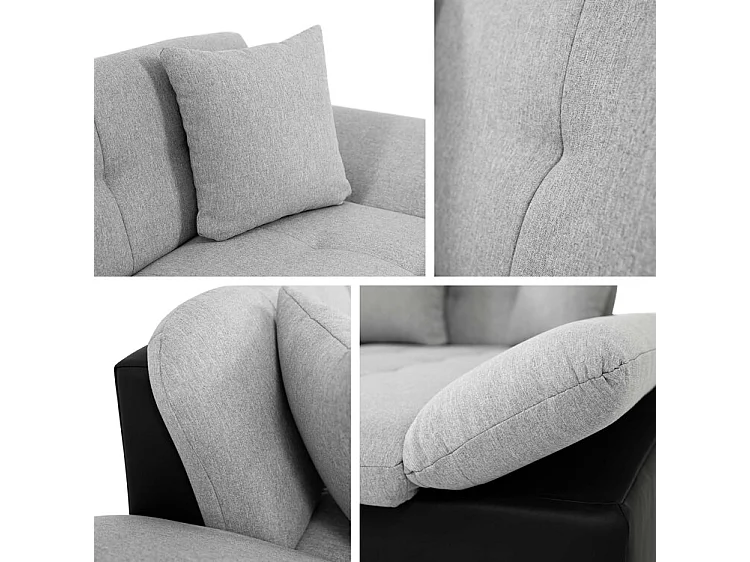 Sofá rinconero Comfivo 219, Gris, 278x161x76cm