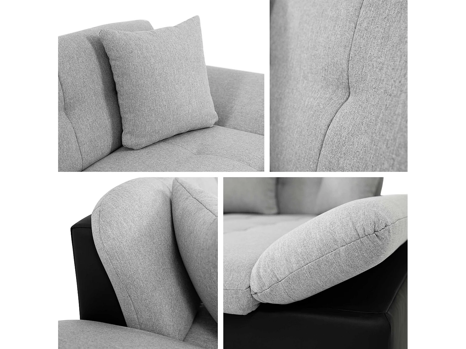 Canapé d'angle Comfivo 219, Gris, 278x161x76cm