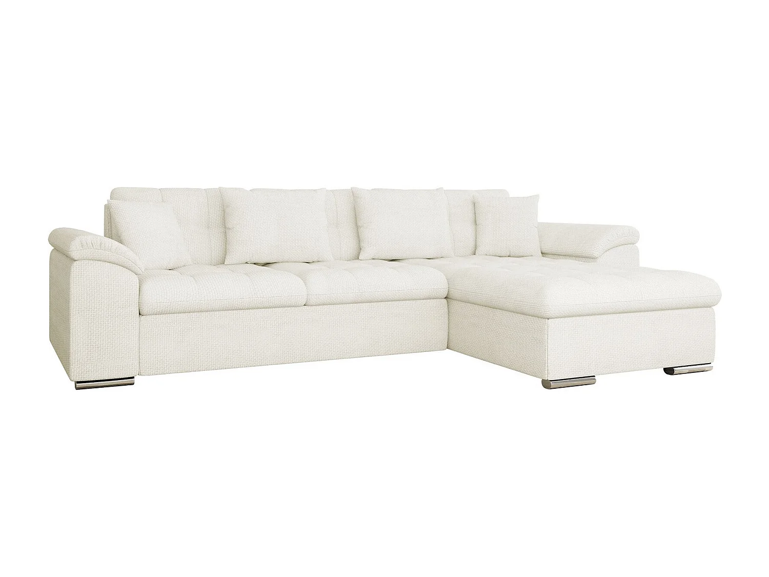 Sofá rinconero Comfivo 107, De color marrón claro, Función de descanso, Almacenaje, 280cm