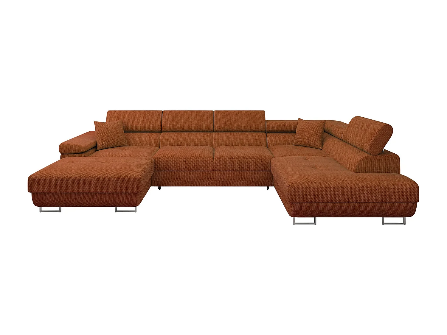 Sofá rinconero Comfivo Eliferu 103, Rojo, Función de descanso, Almacenaje, 346x203x70cm