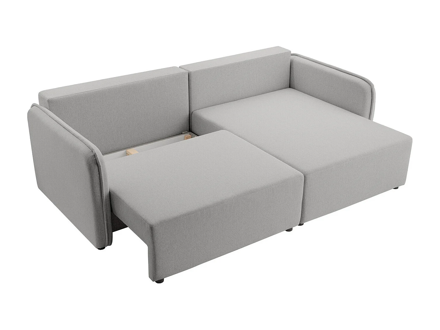 Sofá rinconero TrendyNest 111, De color marrón claro, Función de descanso, Almacenaje,