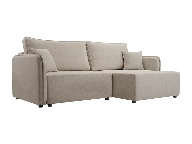 Sofá rinconero TrendyNest 111, De color marrón claro, Función de descanso, Almacenaje,