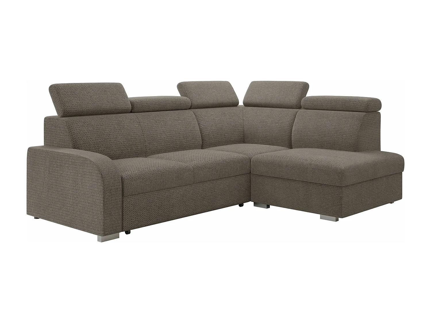 Sofá rinconero Ovos II, Marrón, Función de descanso, Almacenaje, 250x200x85cm