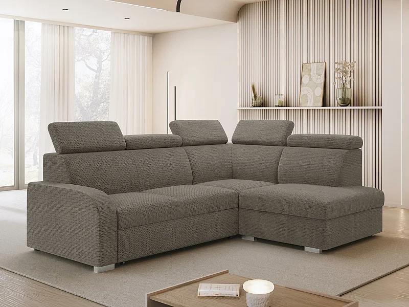 Canapé d'angle Etrcala 108, Marron, Disponible, 250x200x85cm