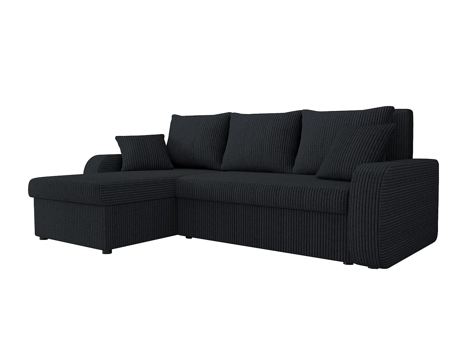 Sofá rinconero Comfivo Melissa I, Negro, Función de descanso