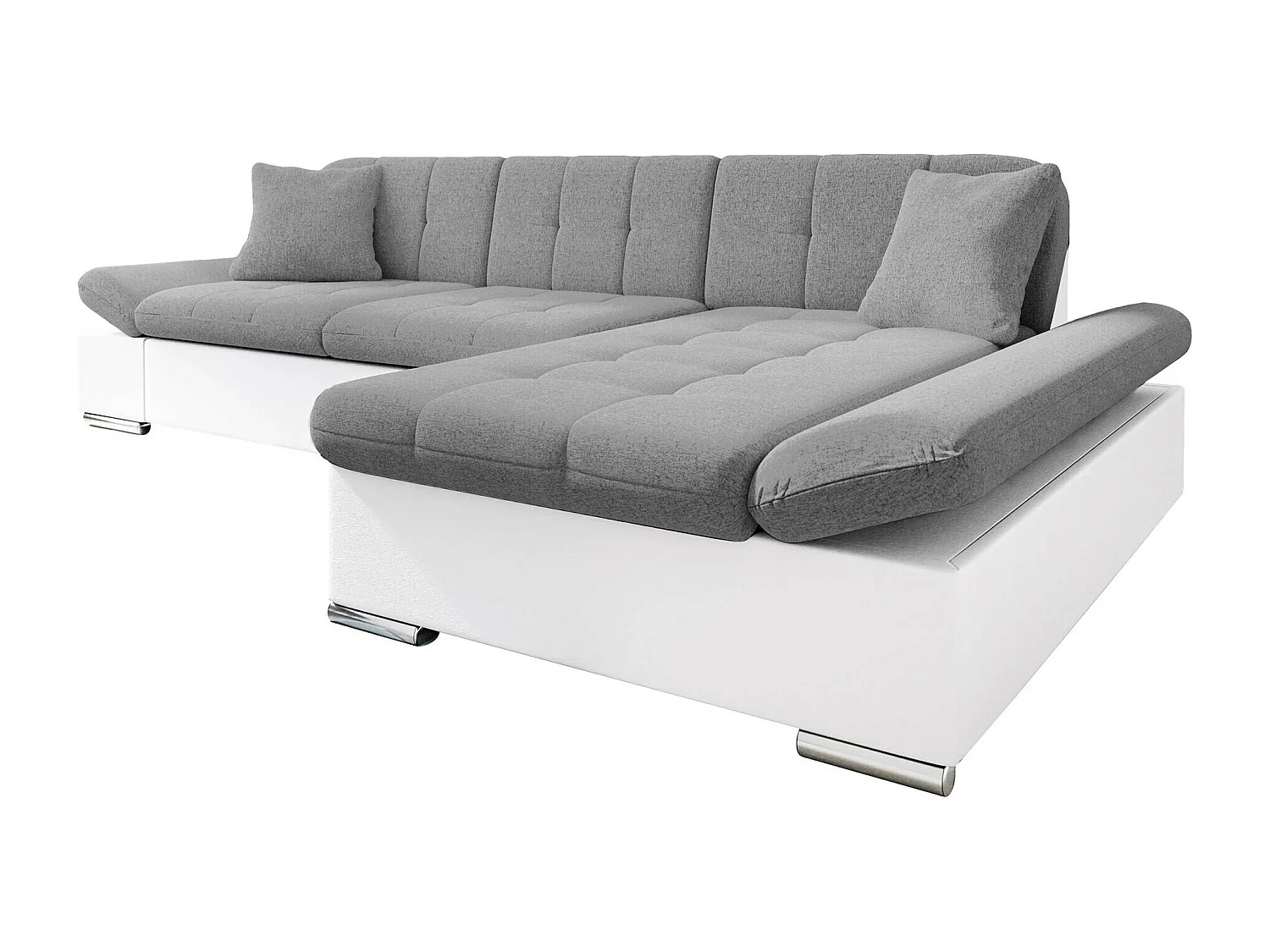 Sofá rinconero Comfivo 152, Gris, Función de descanso, Almacenaje, 278x161x76cm