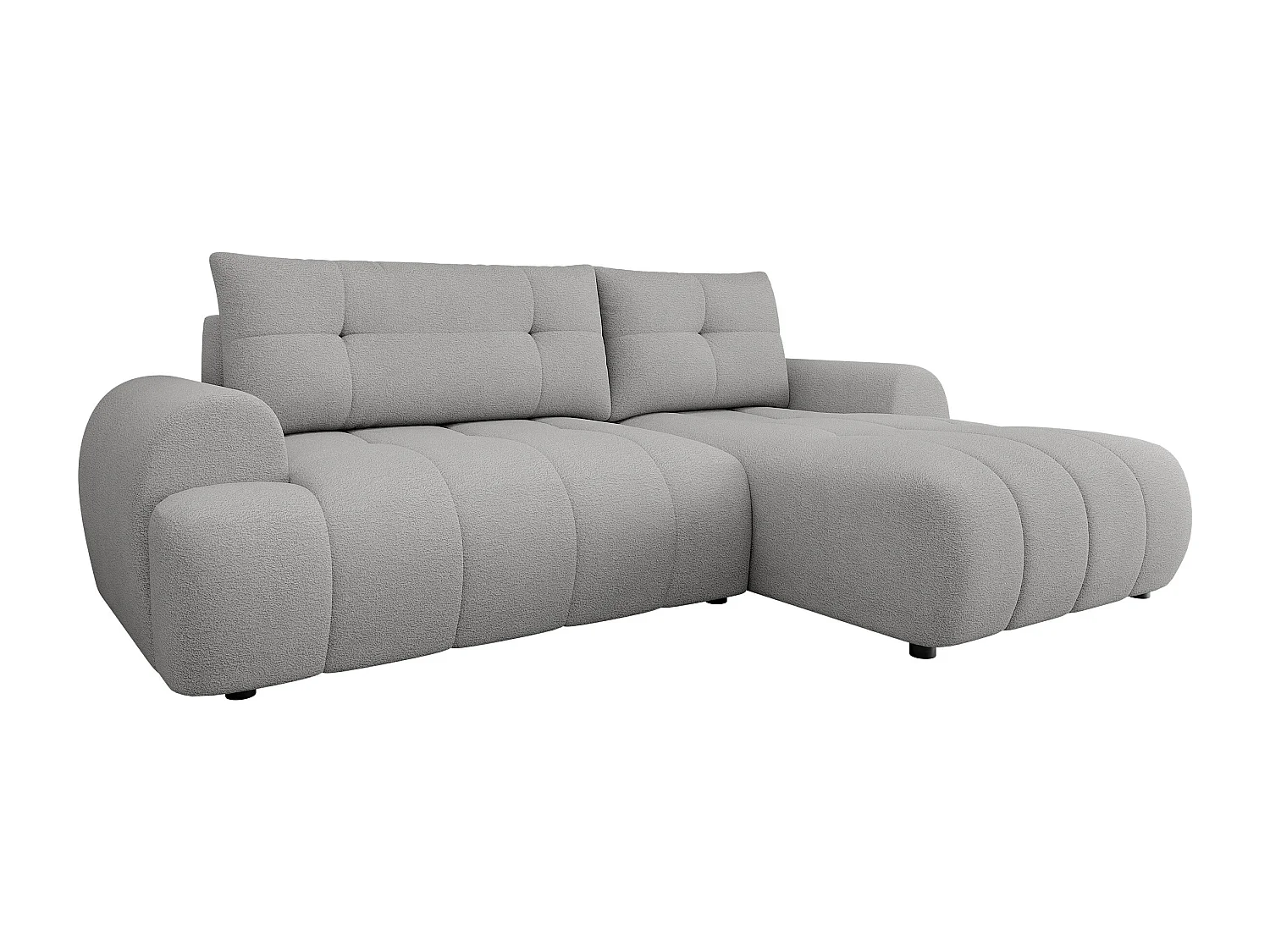 Sofá rinconero TrendyNest 104, Gris, Función de descanso, Almacenaje, 265x177x93cm