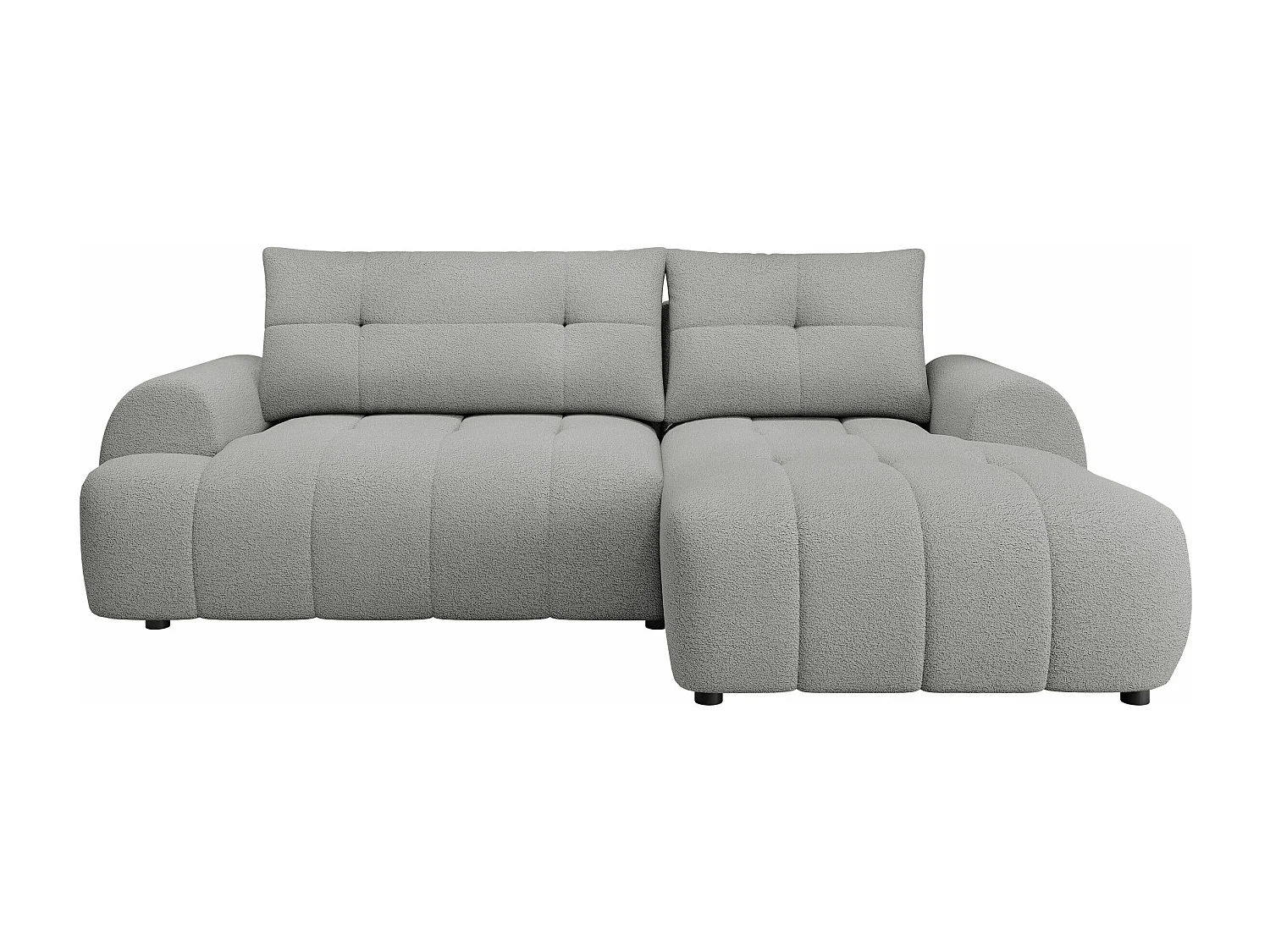 Sofá rinconero TrendyNest 104, Gris, Función de descanso, Almacenaje, 265x177x93cm