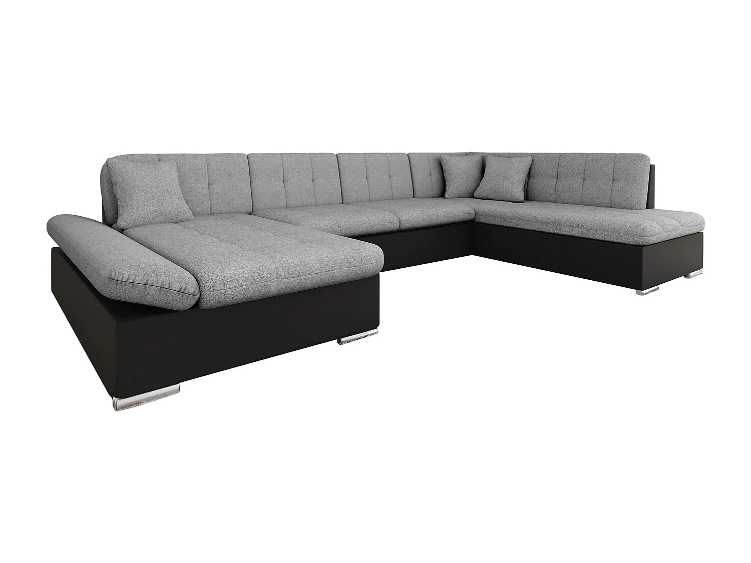 Sofá rinconero Comfivo 150, Gris, Función de descanso, Almacenaje, 345x205x76cm