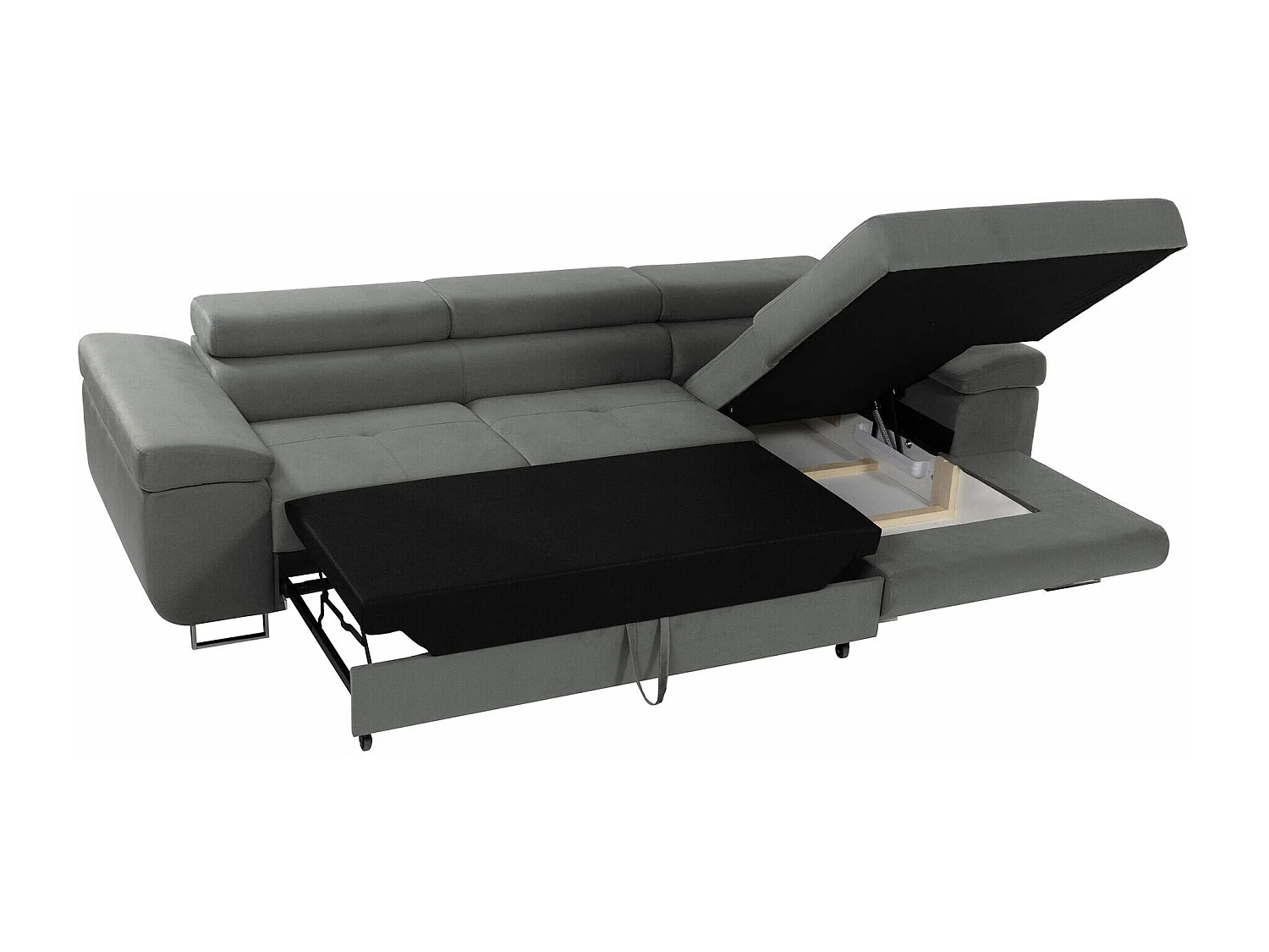 Canapé d'angle Comfivo Eliferu 102, Jaune, Fonction de couchage, Boîte de literie, 280cm