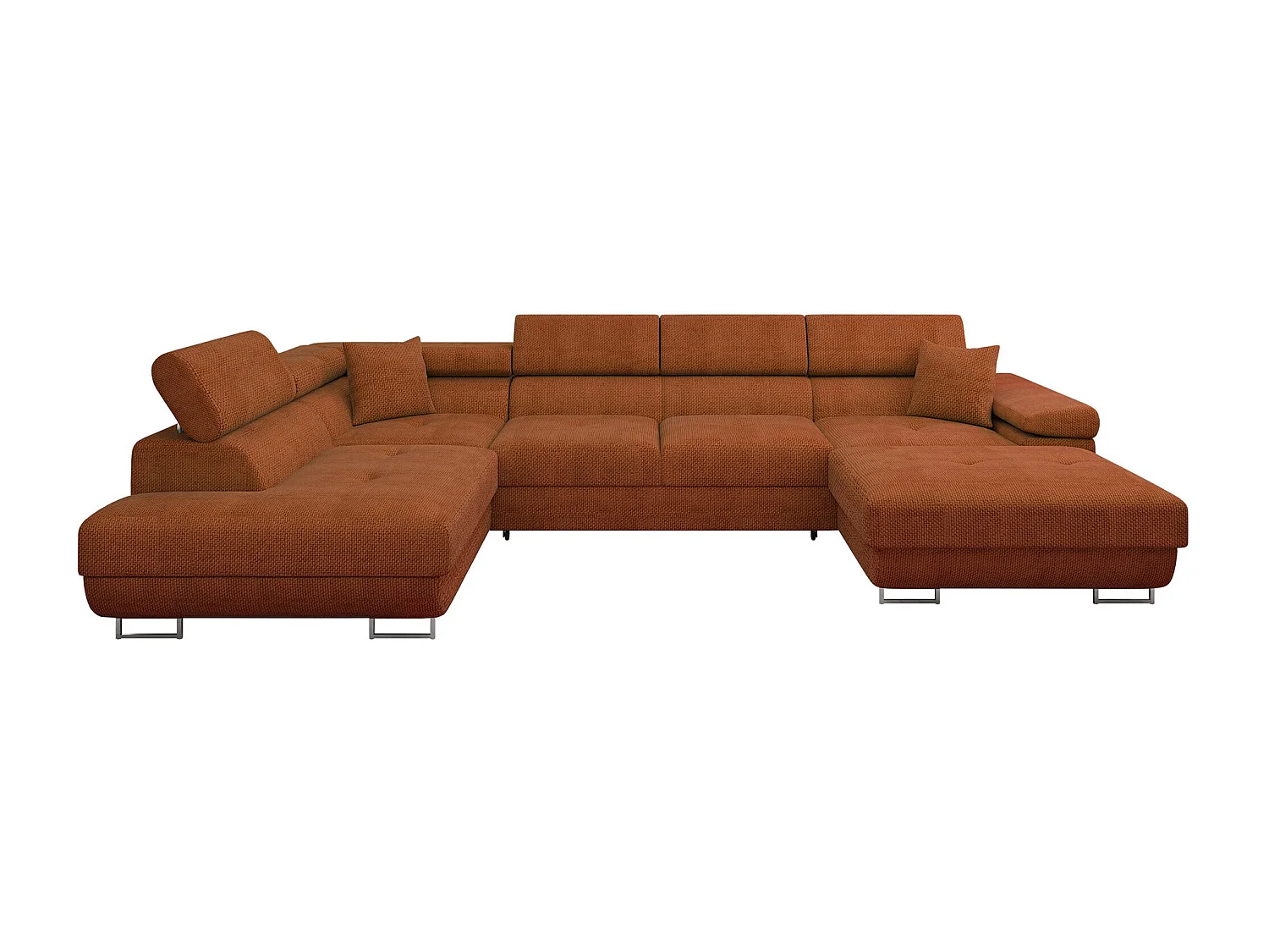 Sofá rinconero Comfivo Eliferu 103, Rojo, Función de descanso, Almacenaje, 346x203x70cm