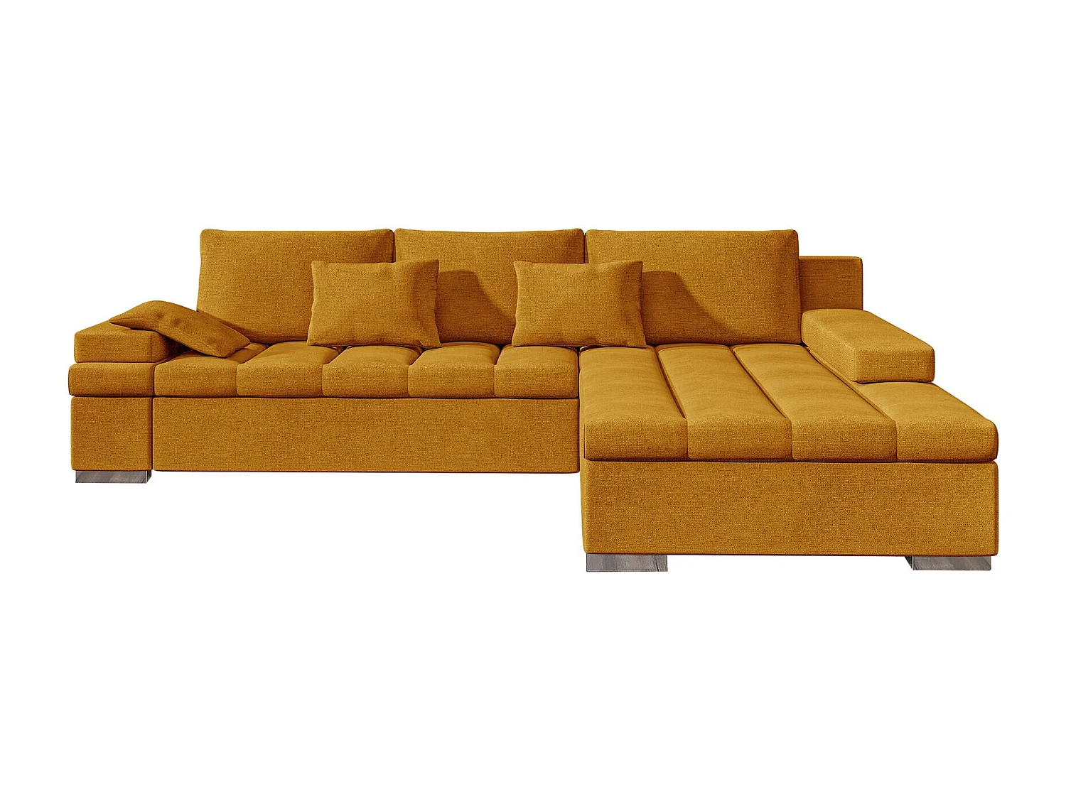 Canapé d'angle Comfivo 169, Jaune, Fonction de couchage, Boîte de literie, 310x175x83cm