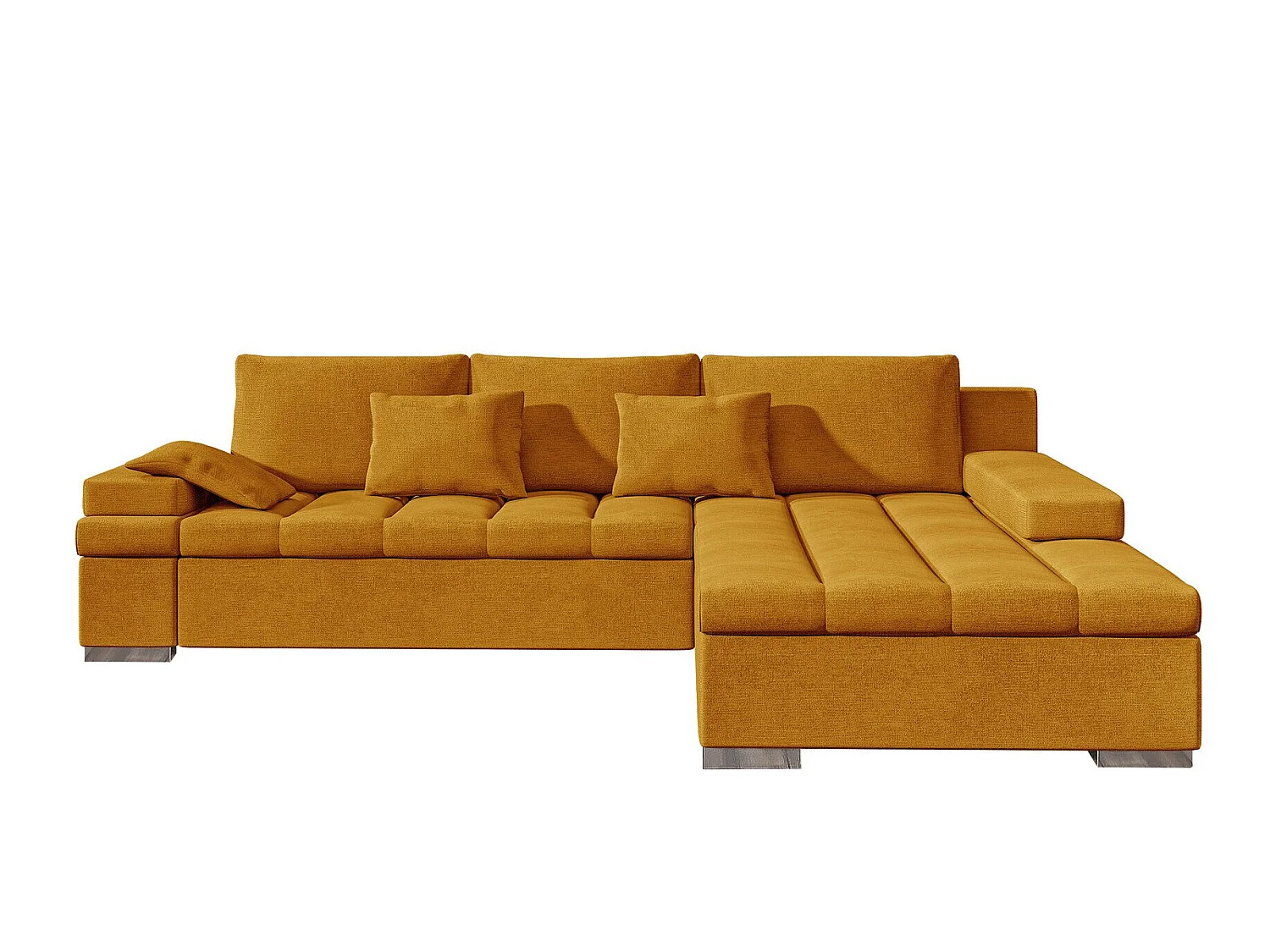 Sofá rinconero Comfivo Olivetum II, Amarillo, Función de descanso