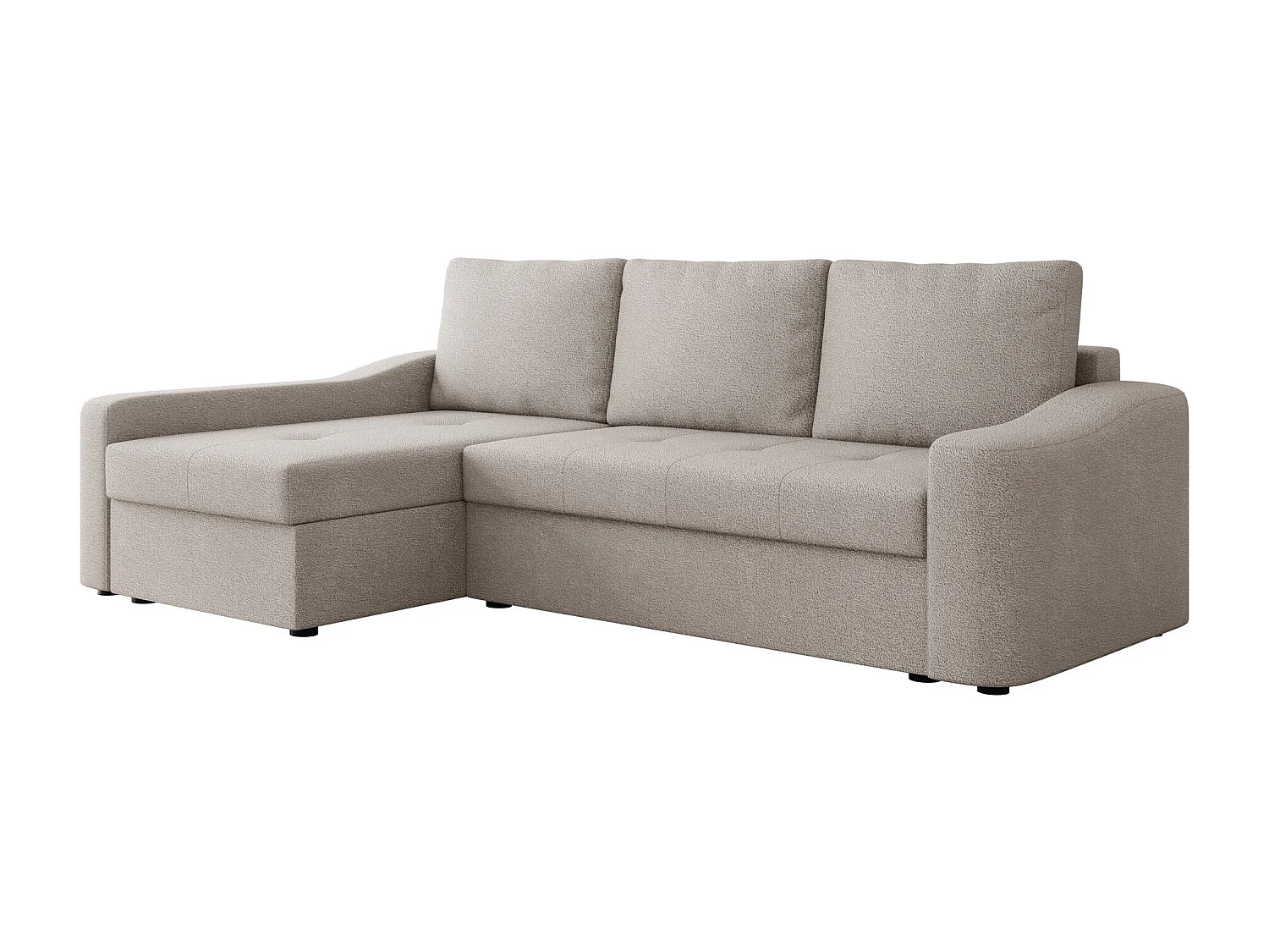 Sofá de canto Rome 107, Castanho claro, Funcionalidade de dormir