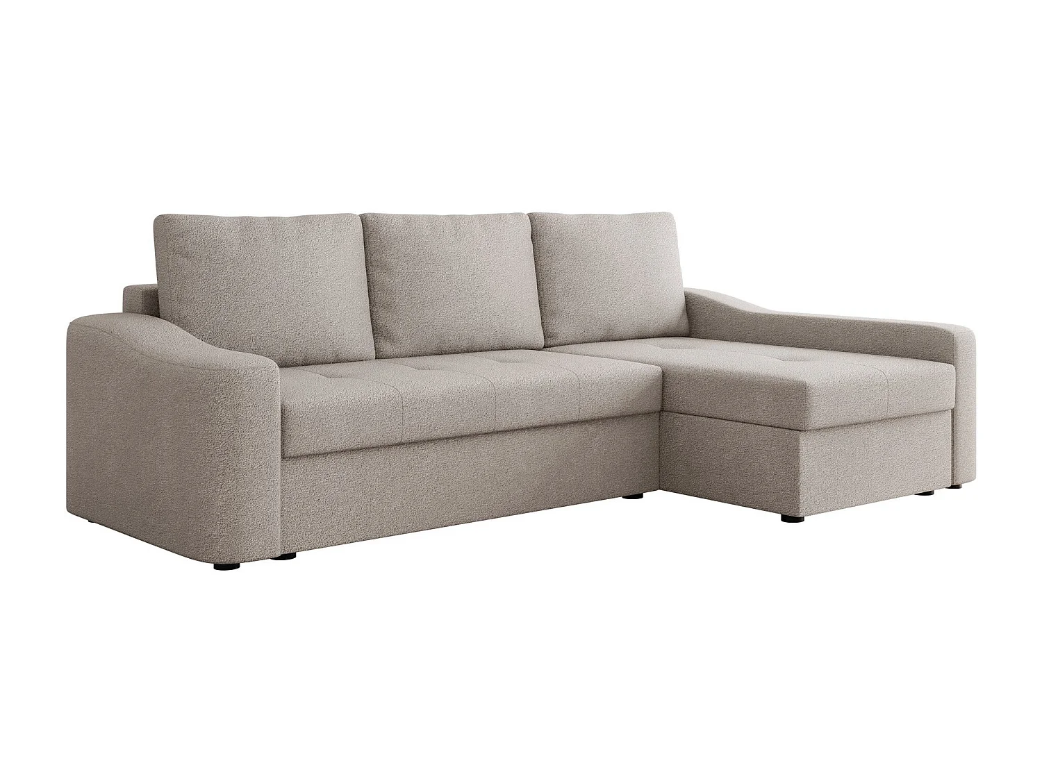 Sofá rinconero Rome 107, De color marrón claro, Función de descanso, Almacenaje, 253x88cm