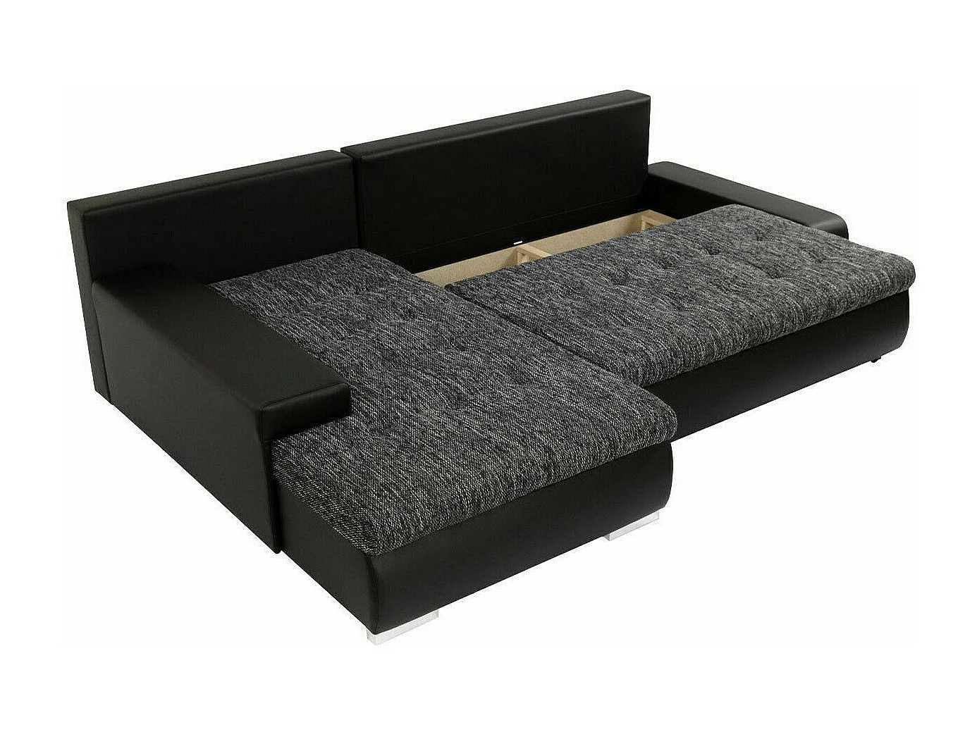 Sofá rinconero Comfivo 112, Gris, Función de descanso, Almacenaje, 265x185x85cm