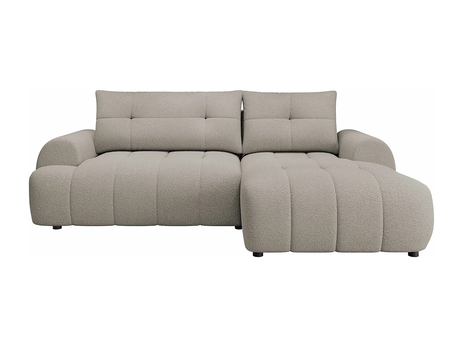 Sofá de canto TrendyNest 104, Castanho claro, Funcionalidade de dormir