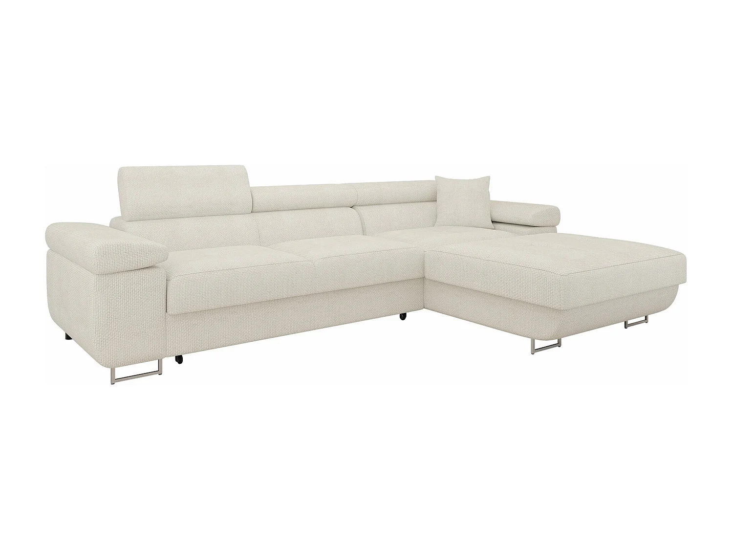 Sofá rinconero Comfivo Eliferu 102, De color marrón claro, Función de descanso, 280x170cm