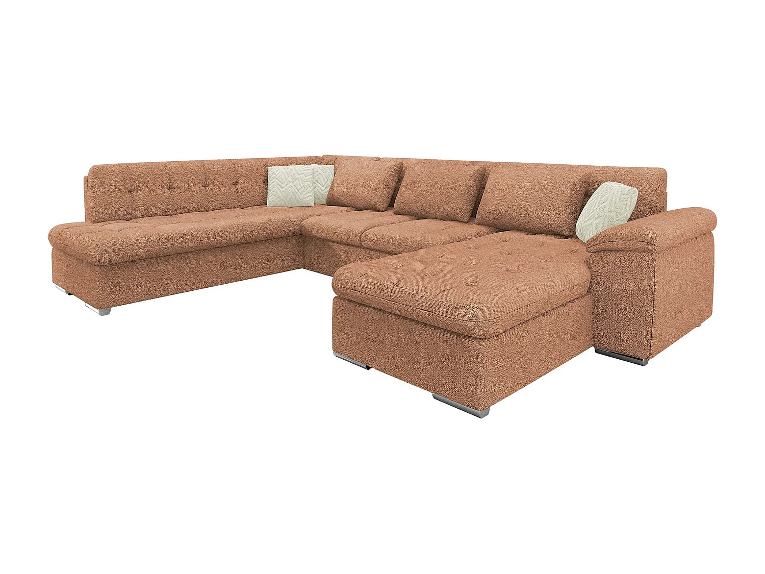 Sofá rinconero Comfivo 170, Marrón, Función de descanso, Almacenaje, 348x205x76cm