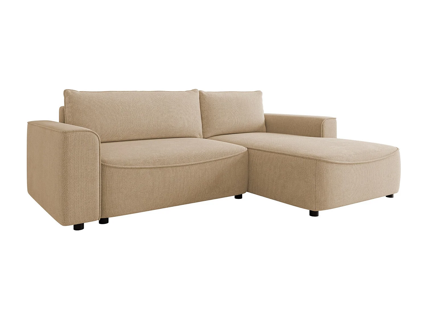 Sofá rinconero TrendyNest 105, De color marrón claro, Función de descanso, Almacenaje,