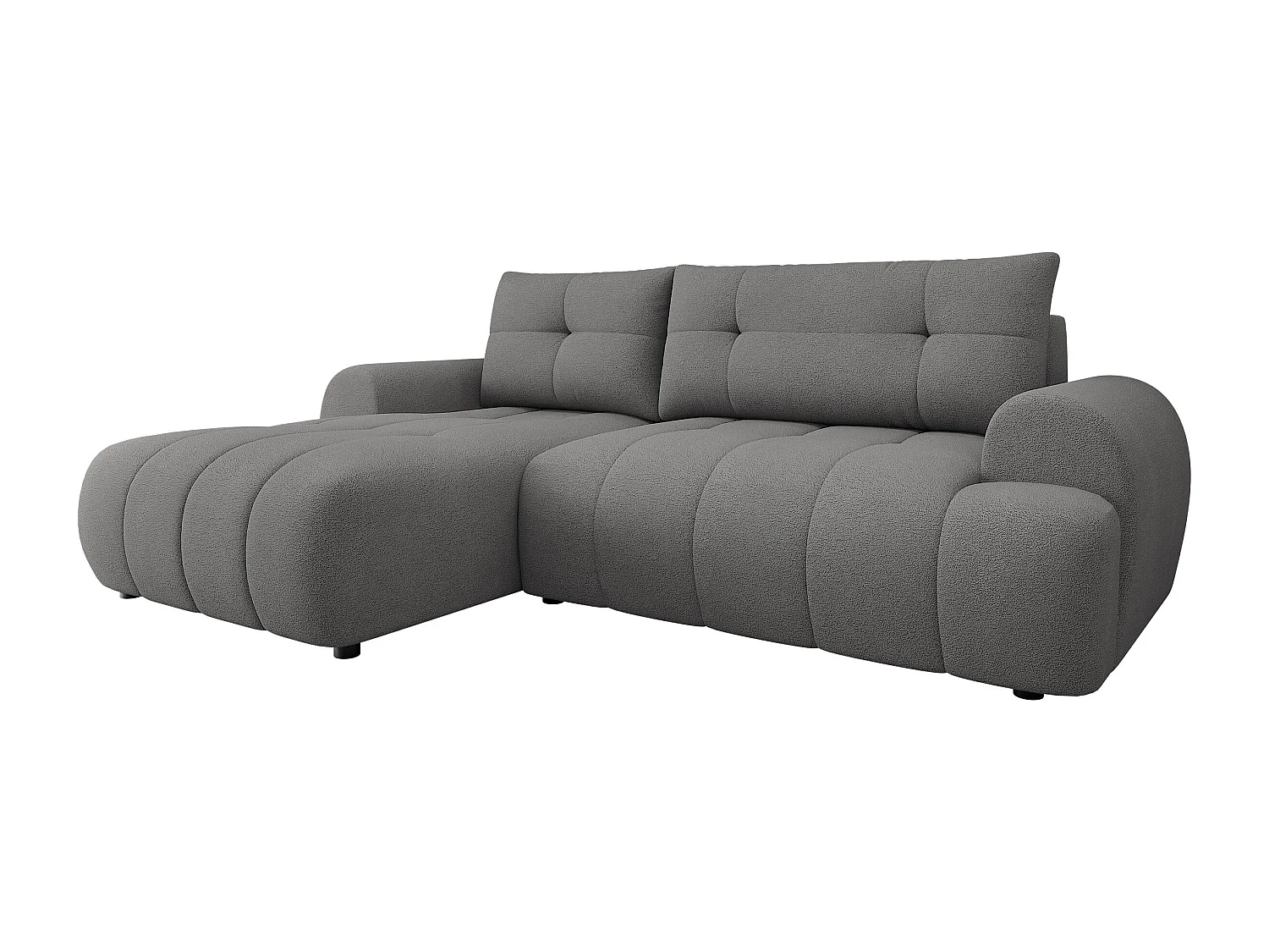 Canapé d'angle TrendyNest 104, Gris, Disponible, 265x177x93cm