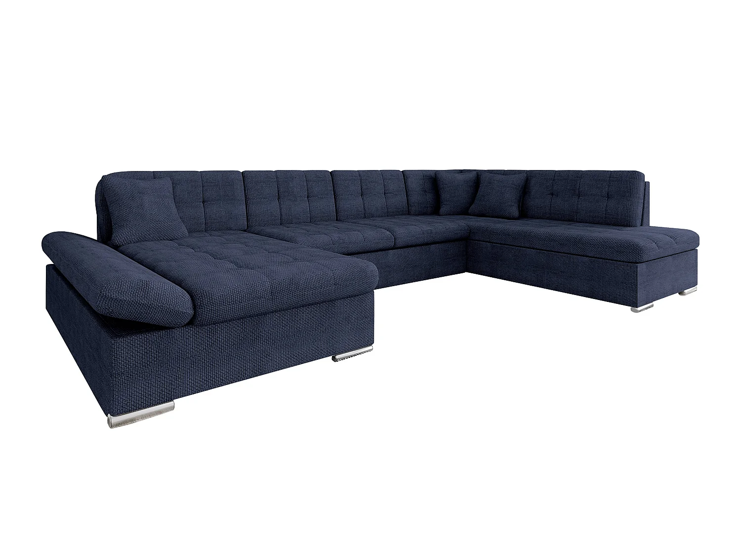 Sofá rinconero Comfivo Tilia I, Azul, Función de descanso, Almacenaje, 345x205x76cm