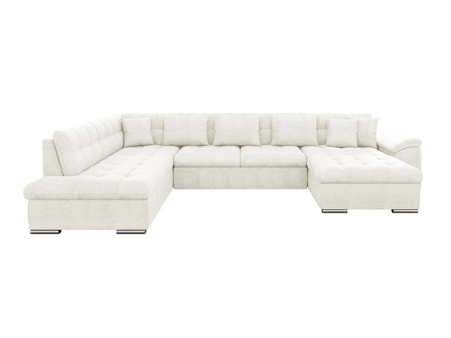 Canapé d'angle convertible 3 places en tissu brun 348x205x76 cm