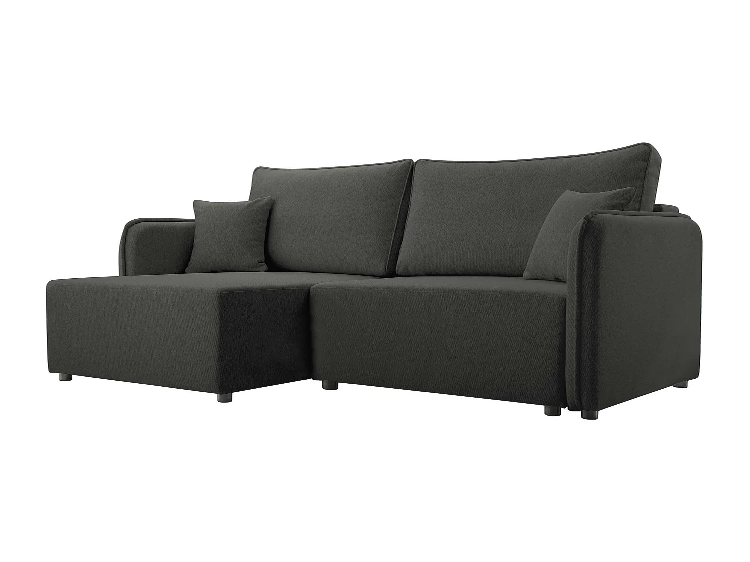 Sofá rinconero TrendyNest Turtura, Gris oscuro, Función de descanso, Almacenaje, 227x93cm