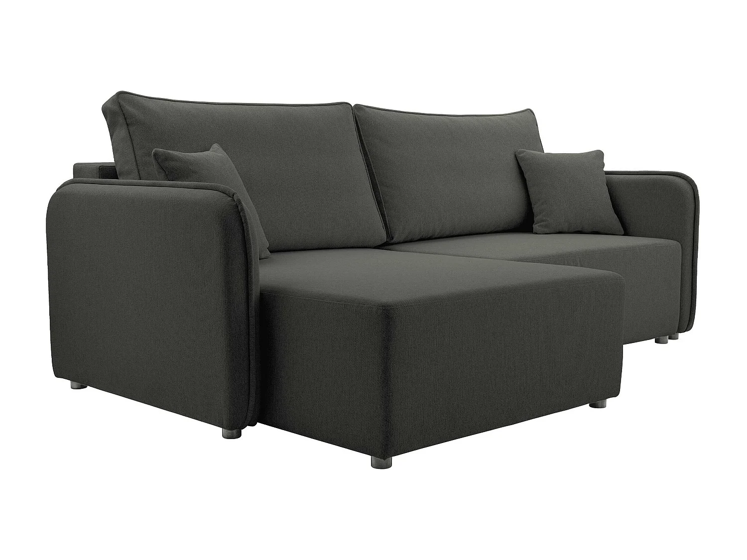 Sofá rinconero TrendyNest Turtura, Gris oscuro, Función de descanso, Almacenaje, 227x93cm