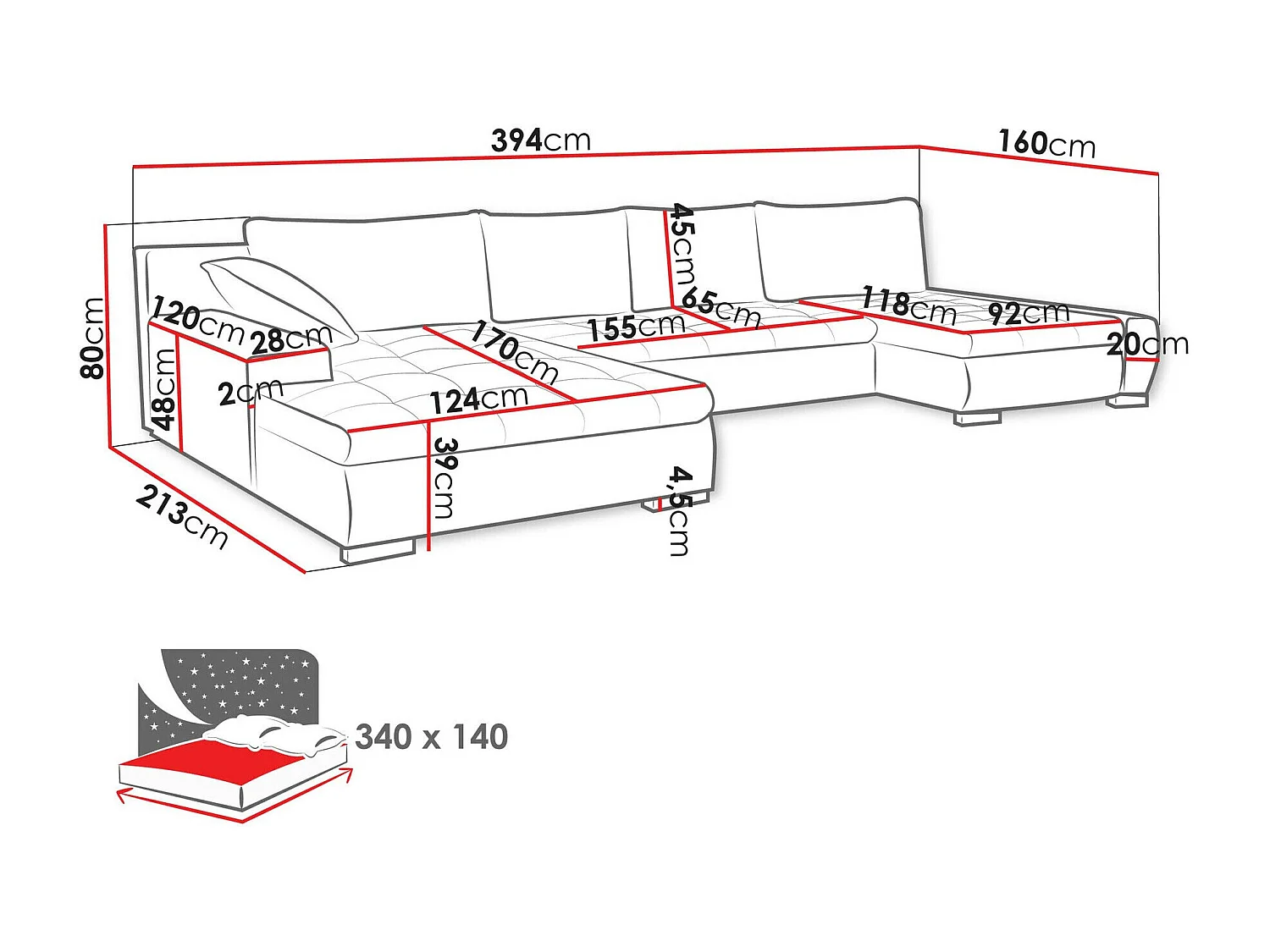 Canapé d'angle Comfivo Oliva, Jaune, Disponible, 394x213x80cm