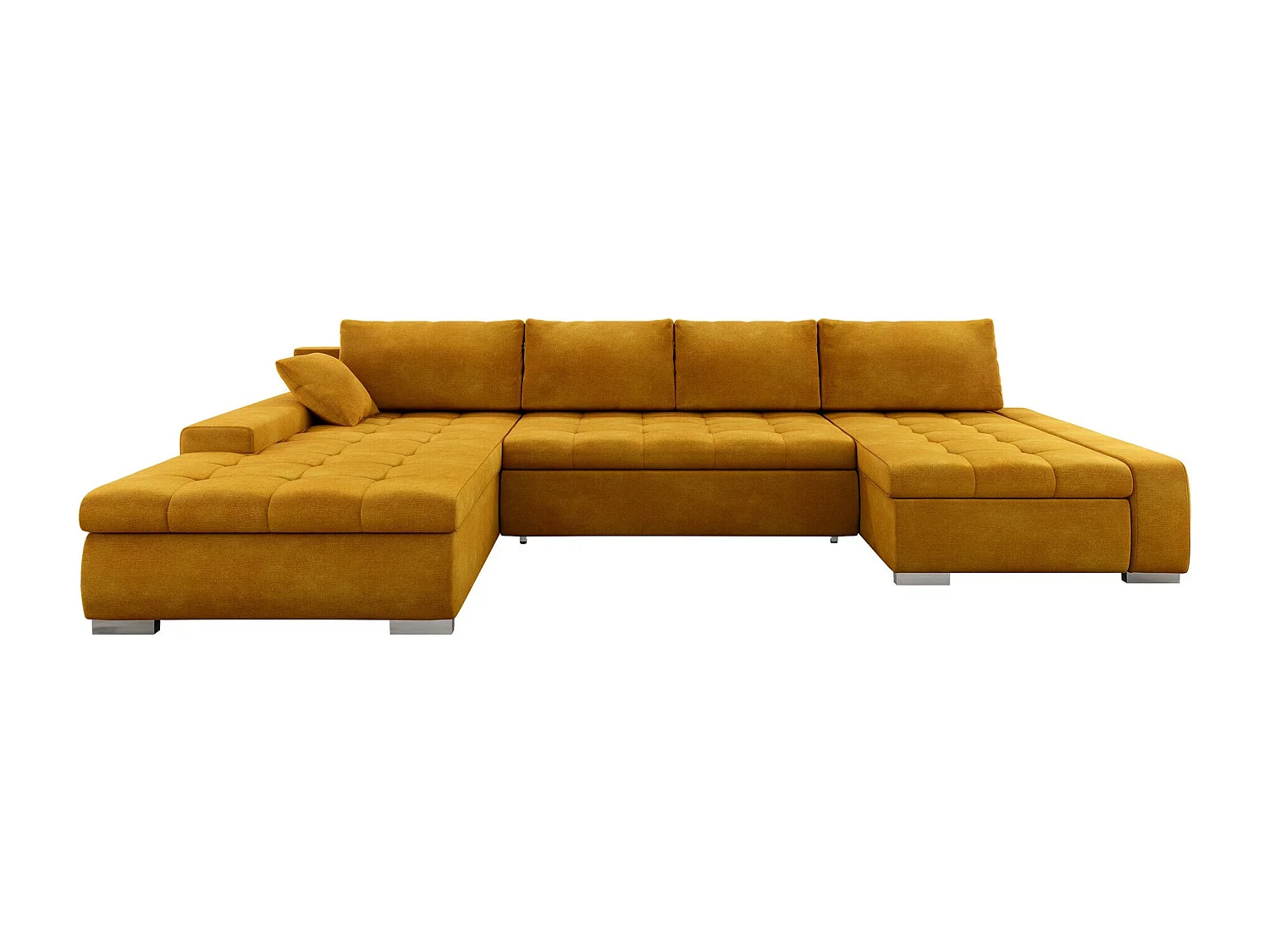 Sofá rinconero Comfivo Oliva, Amarillo, Función de descanso, Almacenaje, 394x213x80cm