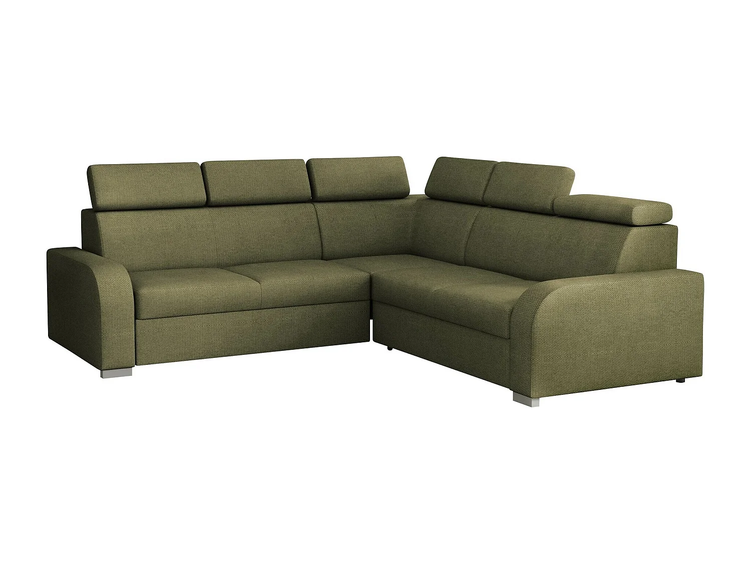 Sofá rinconero Etrcala 101, Verde, Función de descanso, Almacenaje, 250x250x100cm