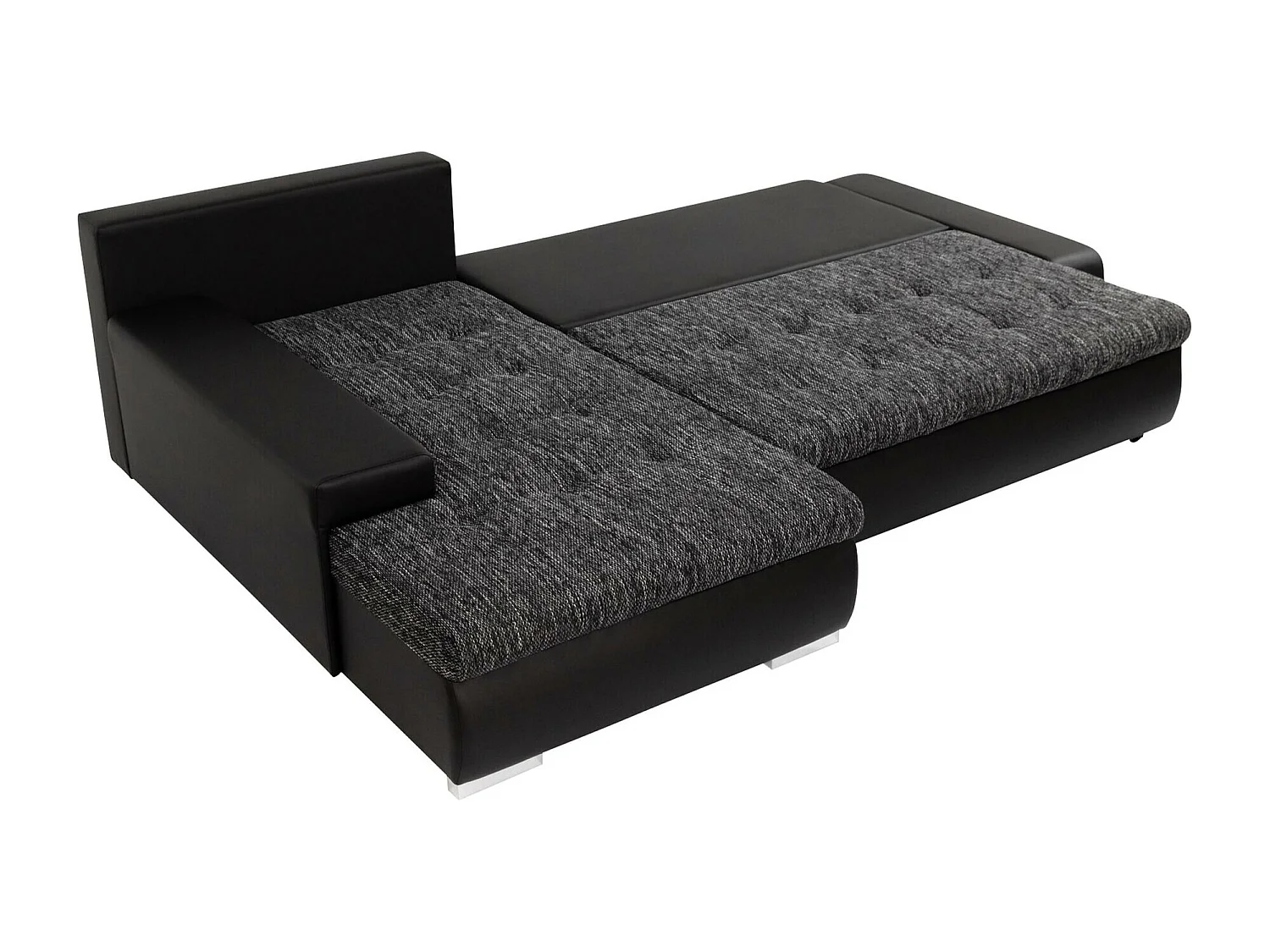 Sofá rinconero Comfivo 112, Gris, Función de descanso, Almacenaje, 265x185x85cm