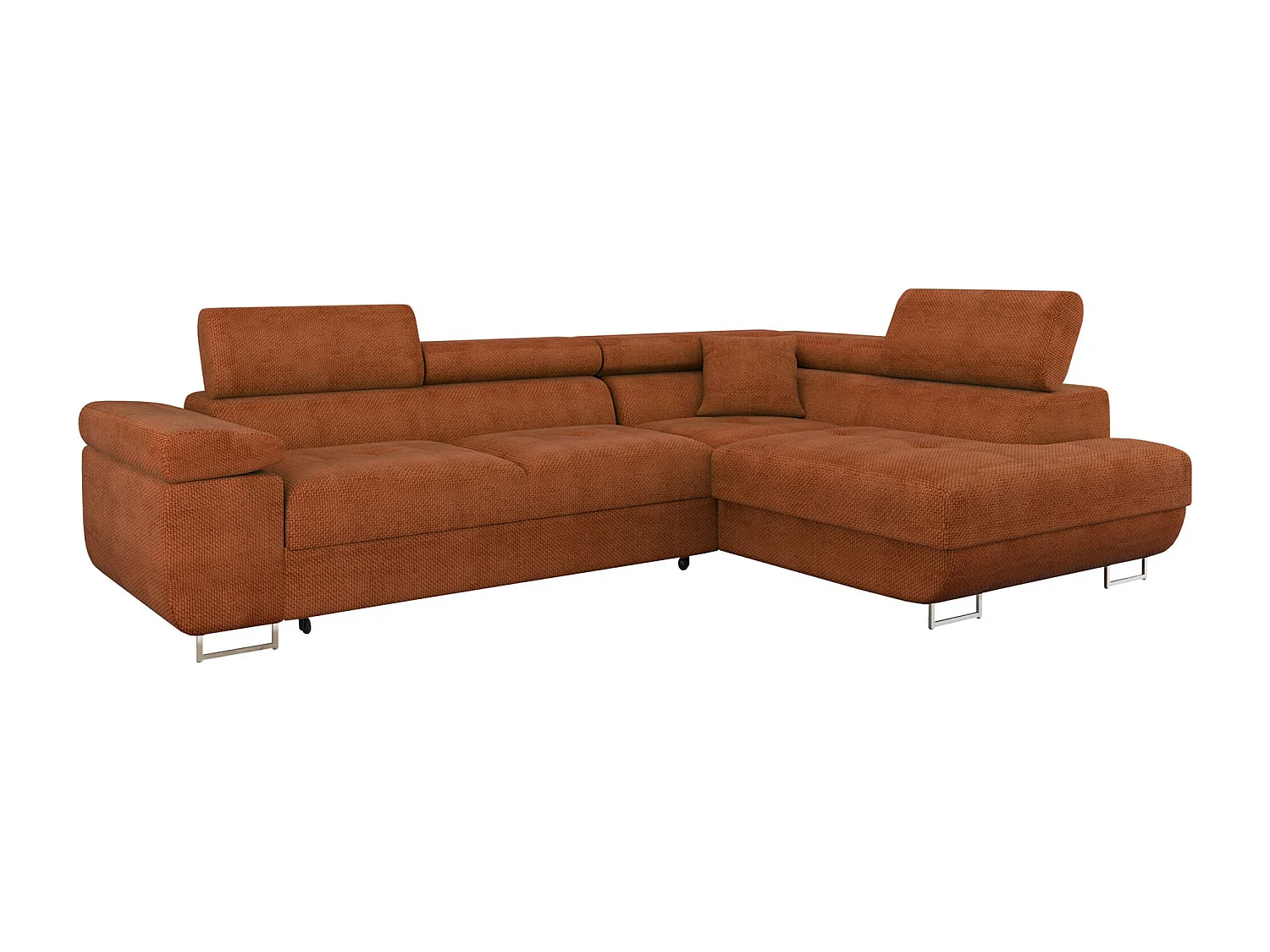 Sofá rinconero Comfivo Eliferu 100, Rojo, Función de descanso, Almacenaje, 274x203x70cm