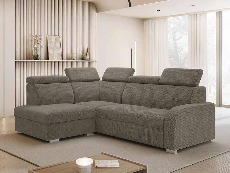 Canapé d'angle Etrcala 108, Marron, Disponible, 250x200x85cm