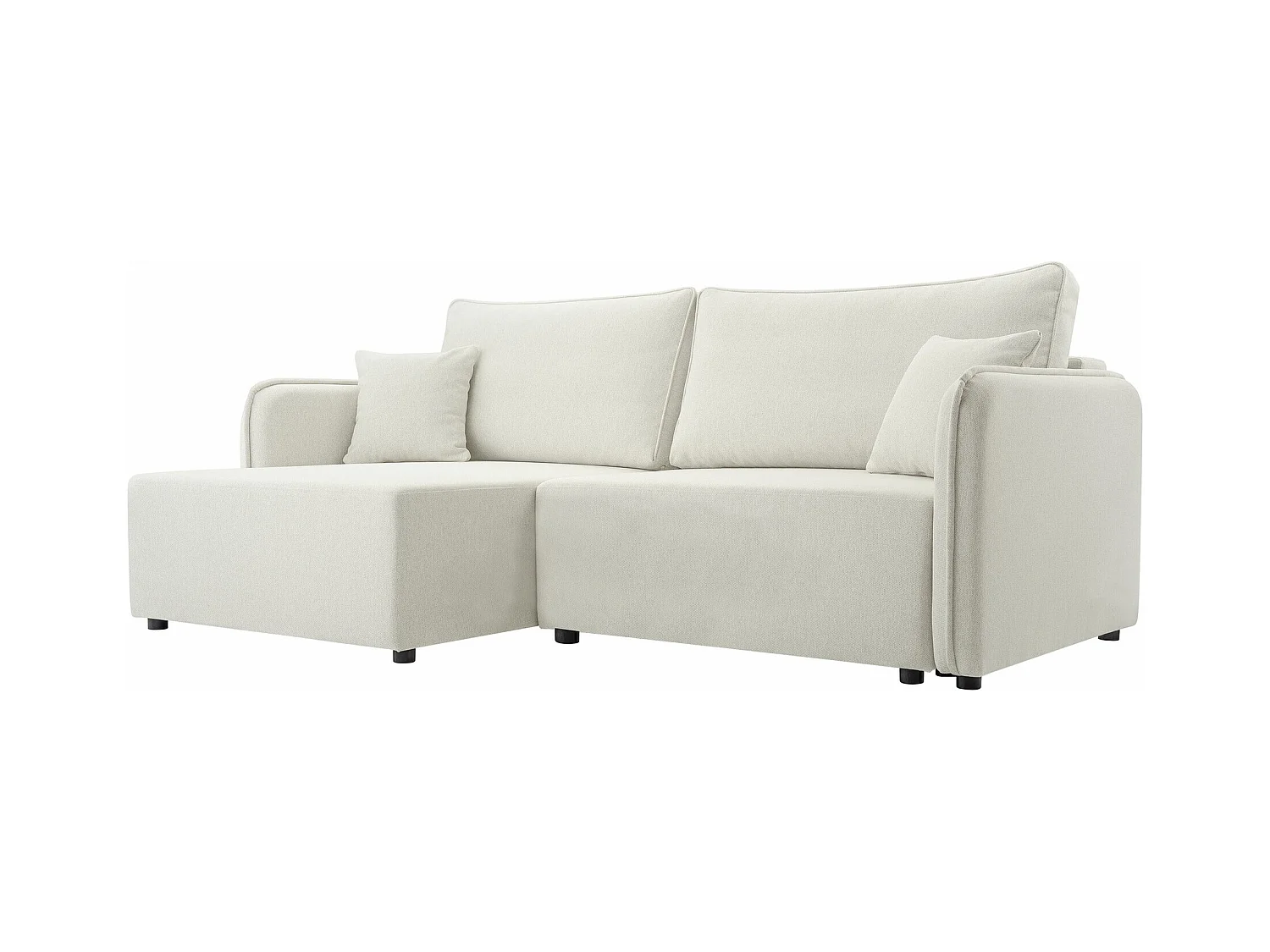 Canapé d'angle TrendyNest 111, Brun clair, Fonction de couchage, Boîte de literie, 227cm