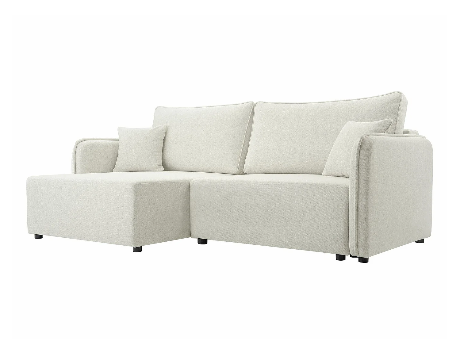Sofá rinconero TrendyNest Turtura, Blanco, Función de descanso