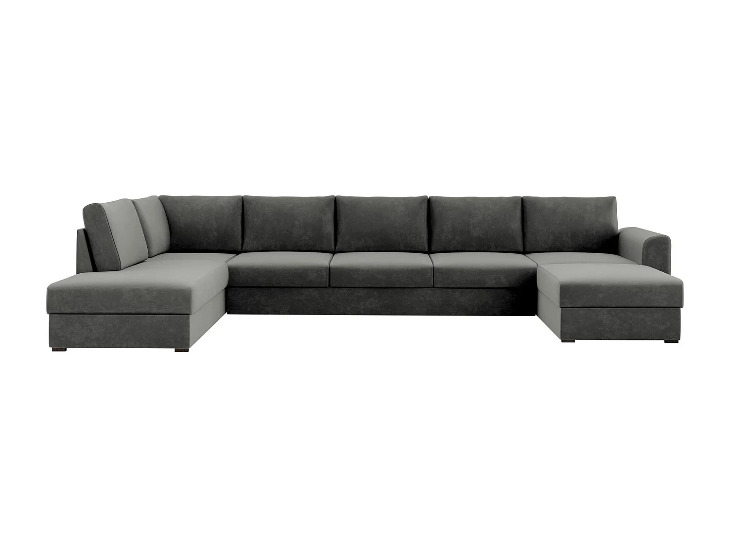 Sofá rinconero Comfivo 191, Gris, Función de descanso, Almacenaje, 370x186x85cm