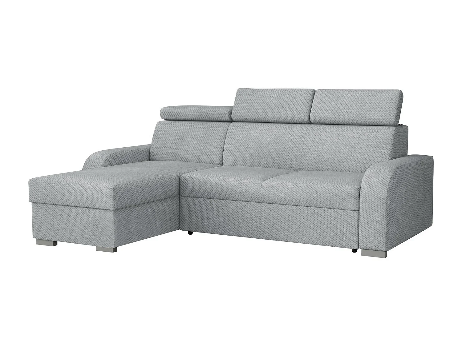 Sofá rinconero Etrcala 100, Gris, Función de descanso, Almacenaje, 235x170x85cm