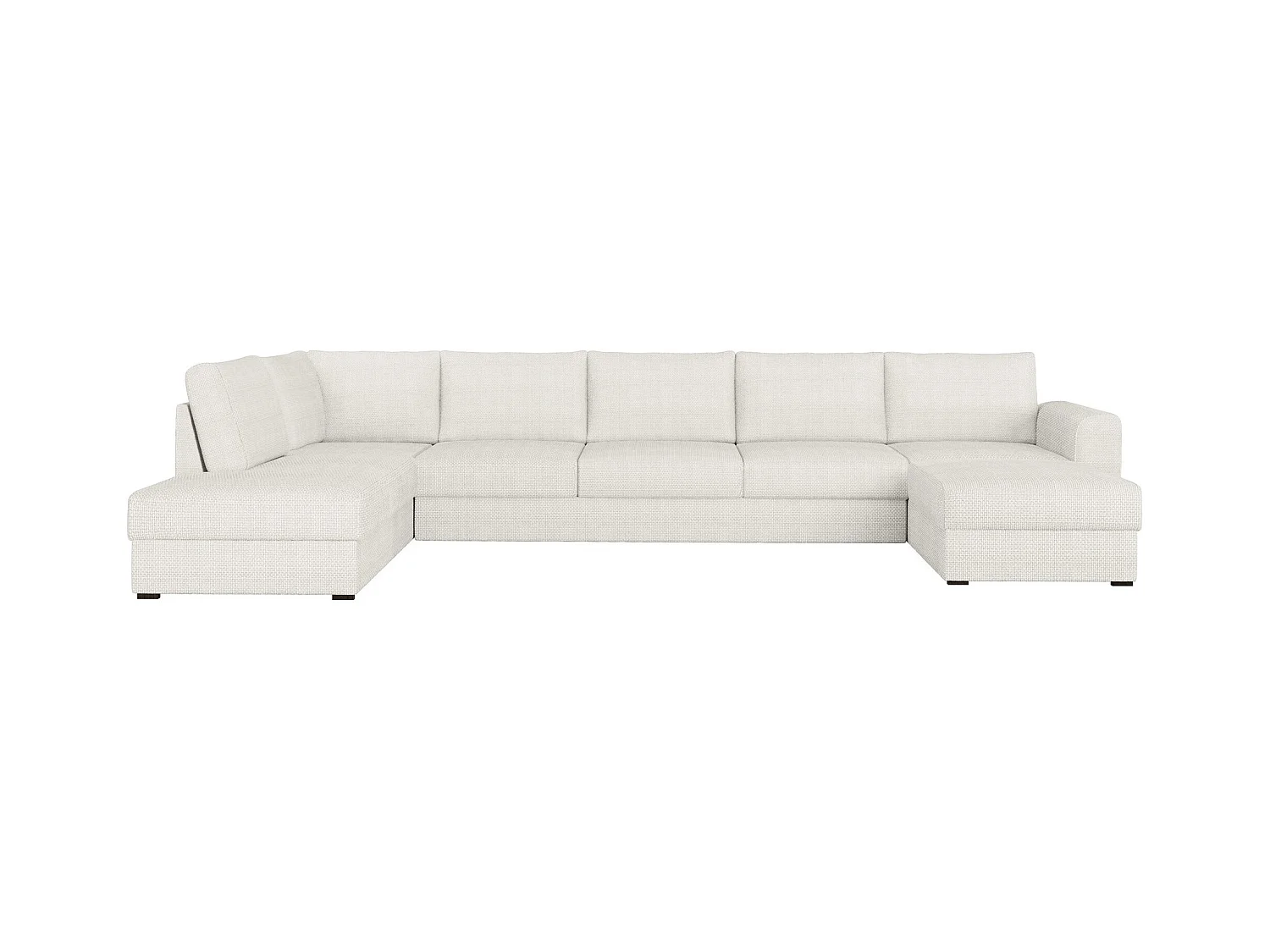 Canapé d'angle Comfivo 191, Blanc, Fonction de couchage, Boîte de literie, 370x186x85cm