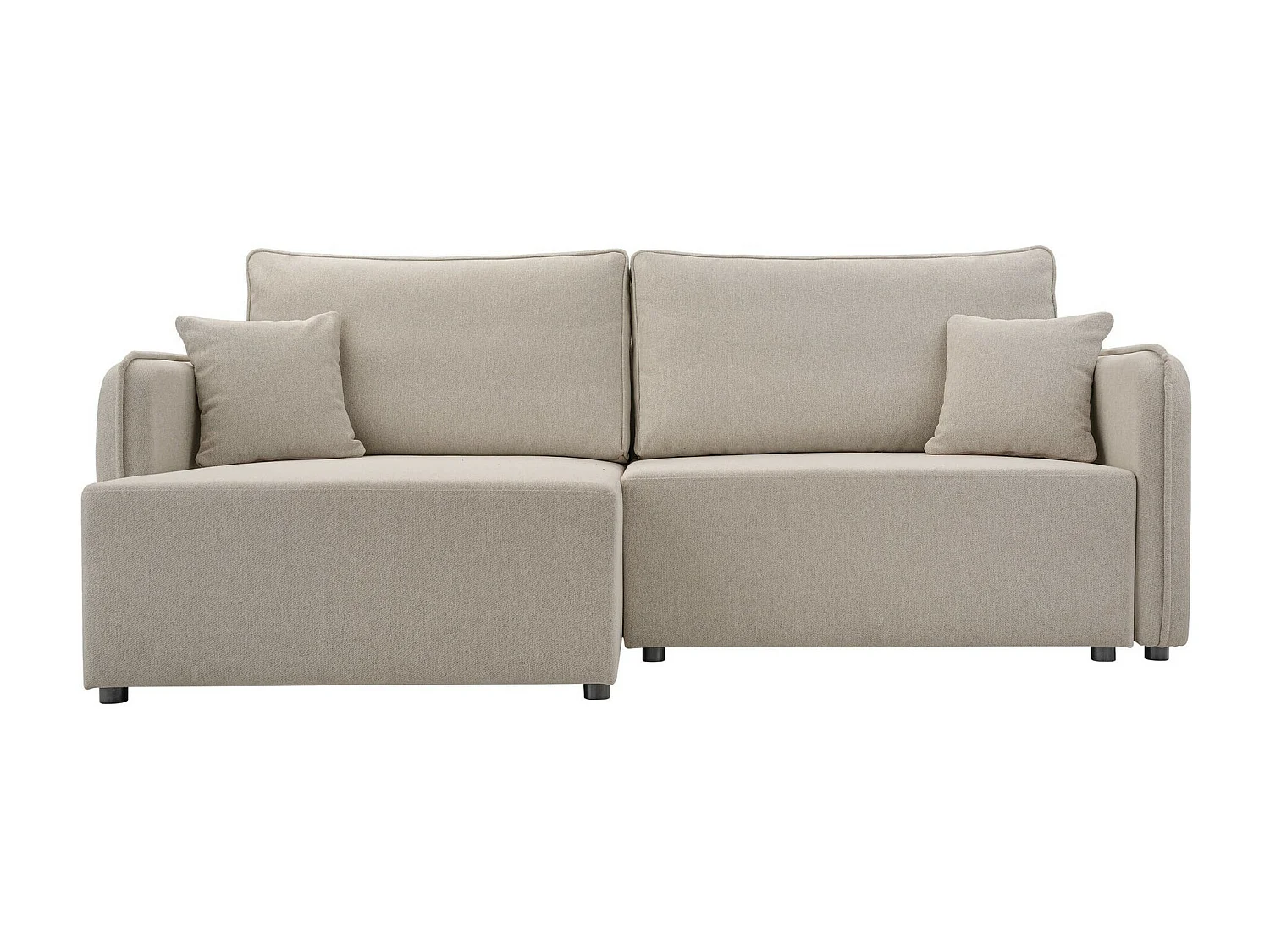 Canapé d'angle TrendyNest 111, Brun clair, Fonction de couchage, Boîte de literie, 227cm