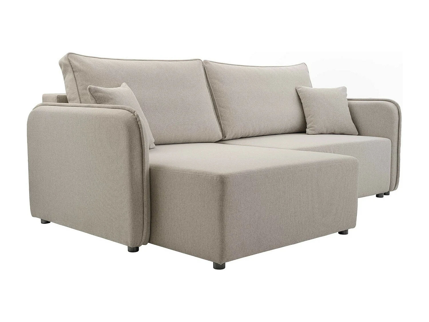 Sofá rinconero TrendyNest 111, De color marrón claro, Función de descanso, Almacenaje,