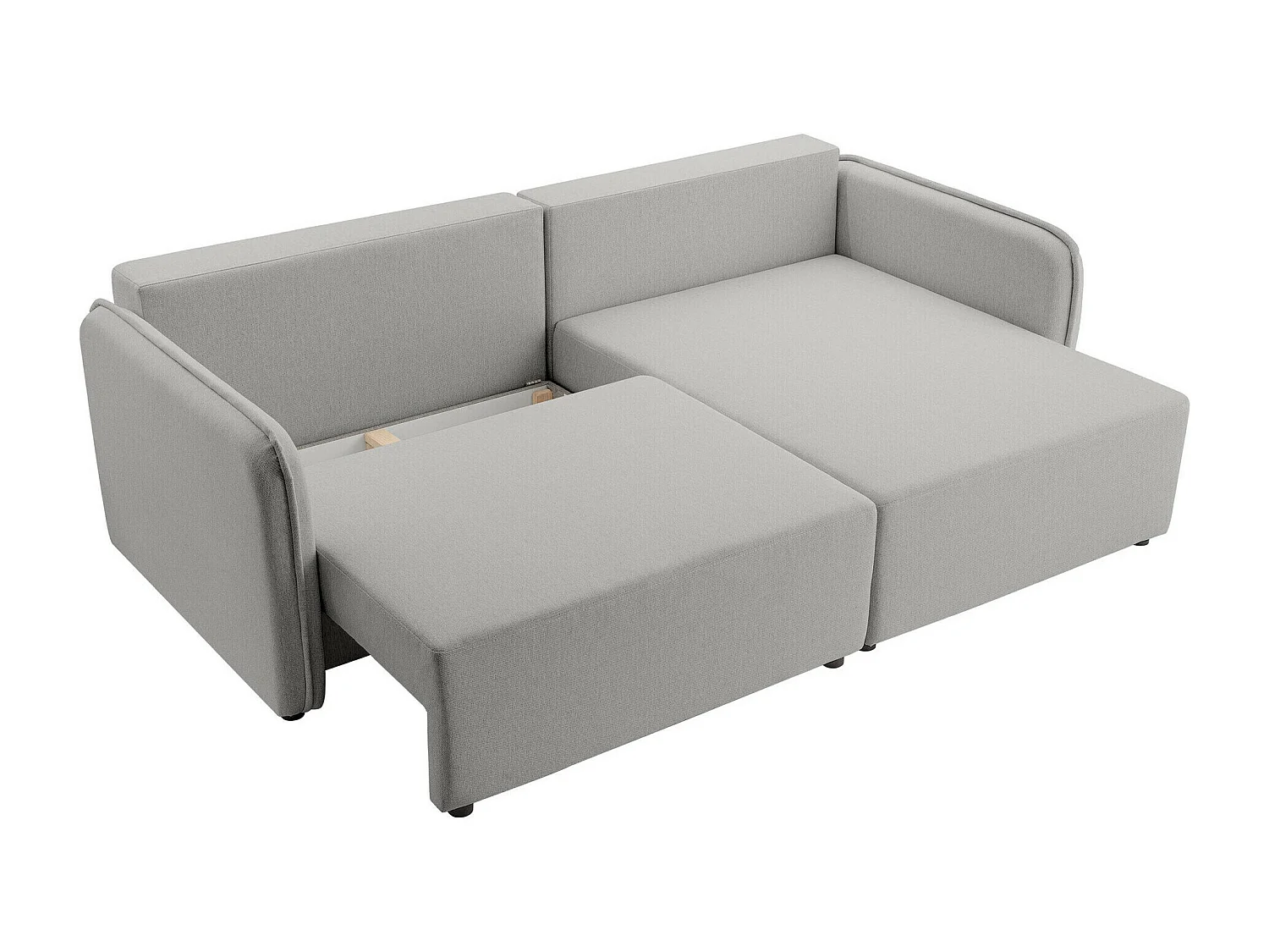 Sofá rinconero TrendyNest 111, De color marrón claro, Función de descanso, Almacenaje,