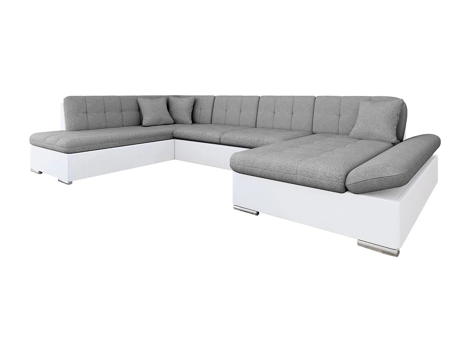 Sofá rinconero Comfivo 150, Gris, Función de descanso, Almacenaje, 345x205x76cm