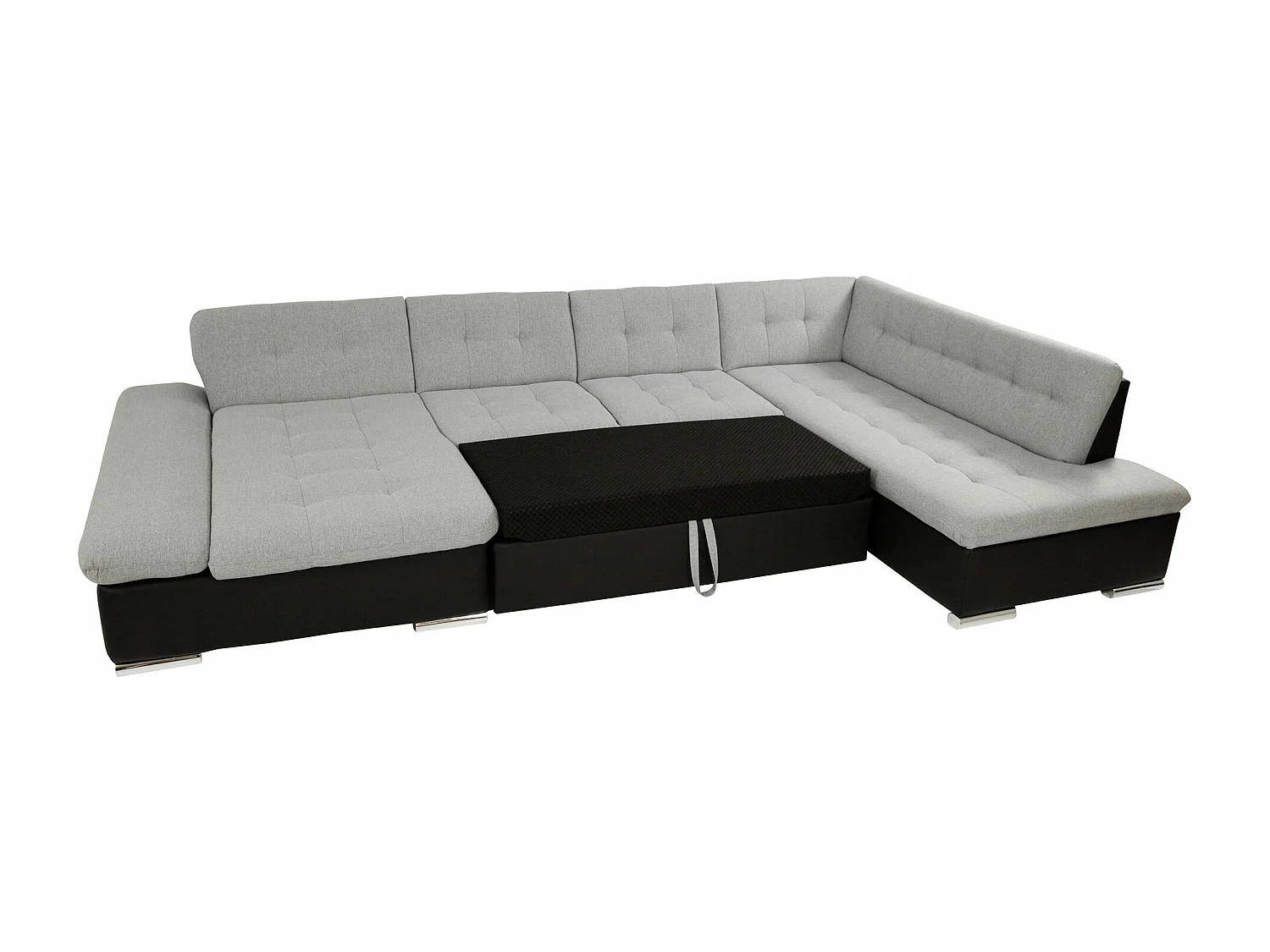 Sofá rinconero Comfivo 150, Gris, Función de descanso, Almacenaje, 345x205x76cm