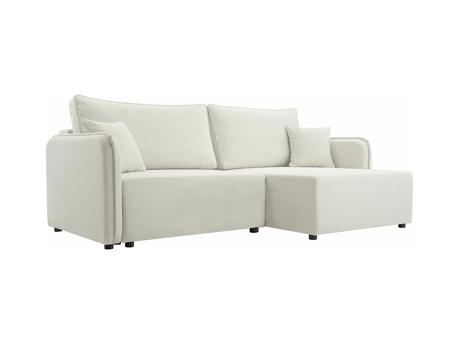 Canapé d'angle TrendyNest 111, Brun clair, Fonction de couchage, Boîte de literie, 227cm