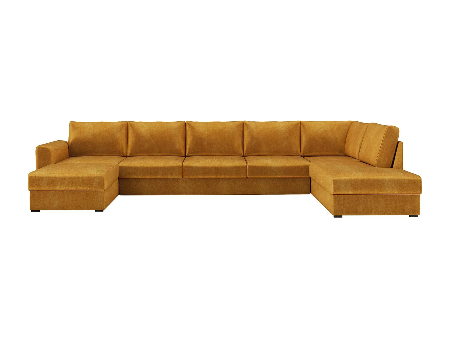 Sofá rinconero Comfivo Flumen I, Amarillo, Función de descanso, Almacenaje, 370x186x85cm